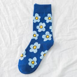 Fashion Women'S Socks Korea Style Flower Pattern Print Socks Ins Style Short Sock Women Autumn Winter Cute Streetwear Sox Girls