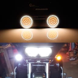 iJDM White/Amber 1157 Full LED Turn Signal Light Bulbs For Davidson Touring Electra Glide Road King Sportster Motorcycles