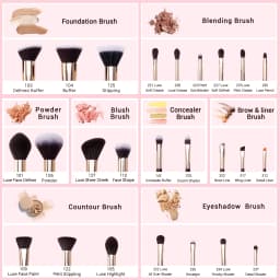 Jessup Makeup Brushes Set Professional Natural-Synthetic Hair Makeup Brush Foundation Powder Contour Eyeshadow 15-25pcs