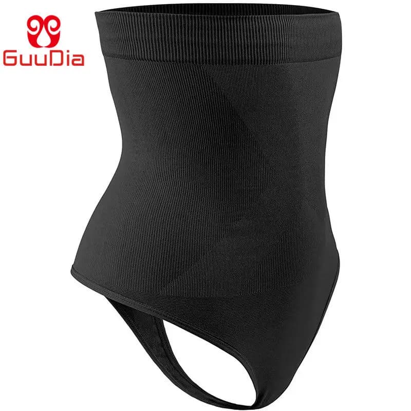 GUUDIA Womens High Waist Seamless Body Shaper Briefs Firm Control Tummy Sexy Thong Shapewear Panties Girdle Underwear Shapewear