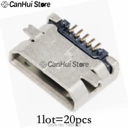 20-60pcs 5 Pin SMT Socket Connector Micro USB Type B Female Placement 12 Models SMD DIP Socket Connector