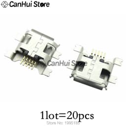 20-60pcs 5 Pin SMT Socket Connector Micro USB Type B Female Placement 12 Models SMD DIP Socket Connector