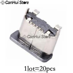 20-60pcs 5 Pin SMT Socket Connector Micro USB Type B Female Placement 12 Models SMD DIP Socket Connector