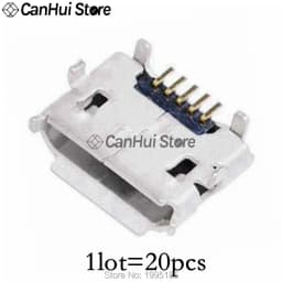 20-60pcs 5 Pin SMT Socket Connector Micro USB Type B Female Placement 12 Models SMD DIP Socket Connector