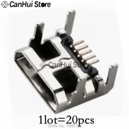 20-60pcs 5 Pin SMT Socket Connector Micro USB Type B Female Placement 12 Models SMD DIP Socket Connector