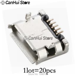 20-60pcs 5 Pin SMT Socket Connector Micro USB Type B Female Placement 12 Models SMD DIP Socket Connector