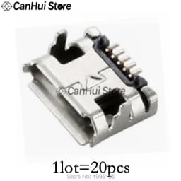 20-60pcs 5 Pin SMT Socket Connector Micro USB Type B Female Placement 12 Models SMD DIP Socket Connector