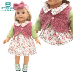 Clothes for Doll Fit 43-45cm Toy New Born Doll Accessories Fashion Knitted Suit, Cartoon Suit
