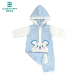 Clothes for Doll Fit 43-45cm Toy New Born Doll Accessories Fashion Knitted Suit, Cartoon Suit
