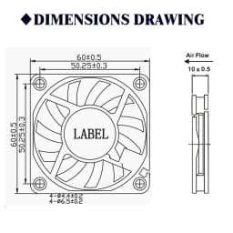 2 Pieces YOUNUON DC 5V/12V/24V Sleeve&Dual Ball Bearing 60mm 6cm 60x60x10mm Cooling Fan 6010 Brushless Cooling Cooler Fan