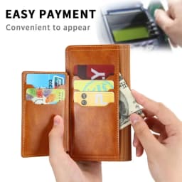 Luxury Leather Zipper Flip Wallet Case For iPhone 16 Pro Max 15 14 13 12 11 SE 2020 2022 Card Holder Stand Cover