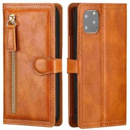 Luxury Leather Zipper Flip Wallet Case For iPhone 16 Pro Max 15 14 13 12 11 SE 2020 2022 Card Holder Stand Cover
