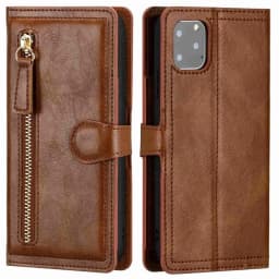 Luxury Leather Zipper Flip Wallet Case For iPhone 16 Pro Max 15 14 13 12 11 SE 2020 2022 Card Holder Stand Cover