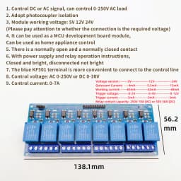 Low Level Trigger Relay Module,5/12/24V,1/2/4/6/8/16 Channels,With Optocoupler Relay Output,Home Intelligent Control Module