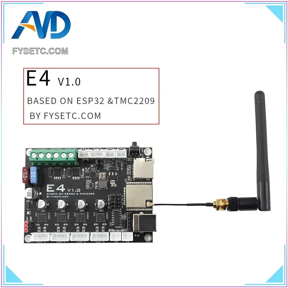 FYSETC E4 board minimal 3D printer control board based on the ESP32 microcontroller from ESPRESSIF built-in Wi-Fi and Bluetooth