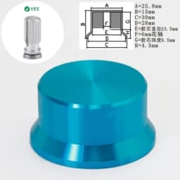 6mm Shaft Hole Aluminum Alloy Potentiometer Knob White