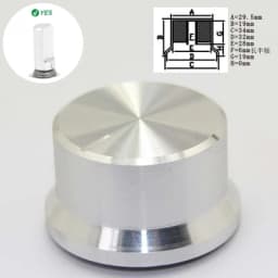 6mm Shaft Hole Aluminum Alloy Potentiometer Knob White