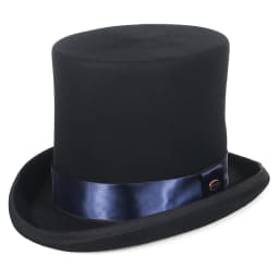 GEMVIE 17cm 100% Wool Felt Top Hat For Men Women Cylinder High Hat Topper Mad Hatter Party Costume Fedora Magician Theater Hat