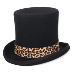 GEMVIE 17cm 100% Wool Felt Top Hat For Men Women Cylinder High Hat Topper Mad Hatter Party Costume Fedora Magician Theater Hat