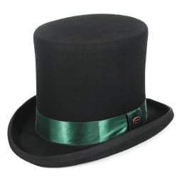 GEMVIE 17cm 100% Wool Felt Top Hat For Men Women Cylinder High Hat Topper Mad Hatter Party Costume Fedora Magician Theater Hat