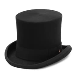 GEMVIE 17cm 100% Wool Felt Top Hat For Men Women Cylinder High Hat Topper Mad Hatter Party Costume Fedora Magician Theater Hat