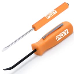 Mini Pocket Clips Screwdriver Strong Magnetic Slotted + Pocket Pry Bar Short Angled Operating Handy Tool 4-Sided Grip