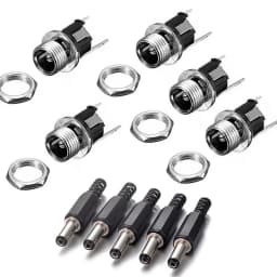 10PCS DC Power Connector pin 2.1x5.5mm Female Plug Jack + Male Plug Jack Socket Adapter PCB Mount DIY Adapter Connector 5.5x2.1