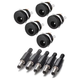 10PCS DC Power Connector pin 2.1x5.5mm Female Plug Jack + Male Plug Jack Socket Adapter PCB Mount DIY Adapter Connector 5.5x2.1