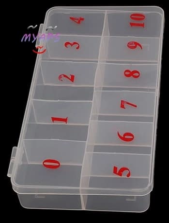 10/11 Fake Nail Art Tips Case Manicure Nail Tool Art Tips Box Storage Case Natural Translucent Acrylic Plastic Cells False Nail