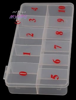 10/11 Fake Nail Art Tips Case Manicure Nail Tool Art Tips Box Storage Case Natural Translucent Acrylic Plastic Cells False Nail