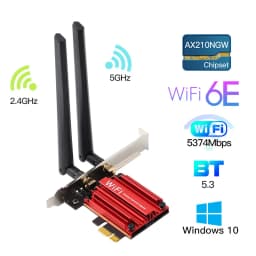 3000Mbps WiFi6E AX210 Bluetooth 5.3 Dual Band 2.4G/5GHz/6GHz WiFi Card 802.11AX/AC PCI Express Wireless Network Card Adapter PC