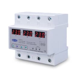 TOMZN Three Phase Adjustable Over and Under Voltage Protector 3 Phase Automatic Recovery Protective Device Reset 63A 380V