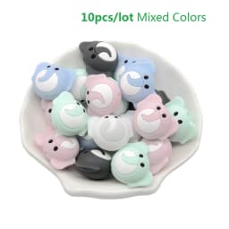 Cute-idea 10pcs/Lot Silicone Beads Teether Pacifier Nursing Chain Food Grade Teething Handmade Chewable Accessory Baby Product