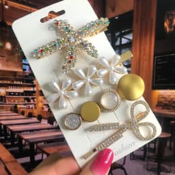 Pearl Crystal Acrylic Hair Clips Set for Women Retro Geometric Barrettes Hairpin Girl Hair Accessories Fashion Jewelry