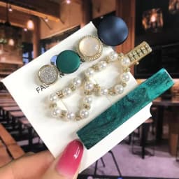 Pearl Crystal Acrylic Hair Clips Set for Women Retro Geometric Barrettes Hairpin Girl Hair Accessories Fashion Jewelry