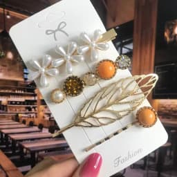 Pearl Crystal Acrylic Hair Clips Set for Women Retro Geometric Barrettes Hairpin Girl Hair Accessories Fashion Jewelry