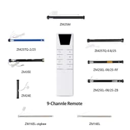 Zemismart Remote Control for Roller Shade Blind Motor Chain Roller Blinds ZM25 ZM16 ZM15 Bracket and End Cap