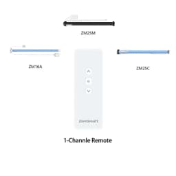 Zemismart Remote Control for Roller Shade Blind Motor Chain Roller Blinds ZM25 ZM16 ZM15 Bracket and End Cap