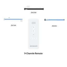 Zemismart Remote Control for Roller Shade Blind Motor Chain Roller Blinds ZM25 ZM16 ZM15 Bracket and End Cap