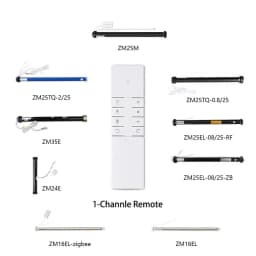 Zemismart Remote Control for Roller Shade Blind Motor Chain Roller Blinds ZM25 ZM16 ZM15 Bracket and End Cap
