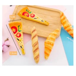 Novelty Bread Ballpoint Pen Magnetic Pizza Croissant Baguette Black Color Ink Roller Ball Pens Fridge Magnet School Gift F745