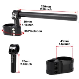 Motorcycle Handlebar Clip-On Handle Bar Raiser Universal Fit For 37mm 41mm 43mm 50mm 53mm 55mm Adjustable Clip-ons Handlebar