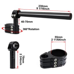 Motorcycle Handlebar Clip-On Handle Bar Raiser Universal Fit For 37mm 41mm 43mm 50mm 53mm 55mm Adjustable Clip-ons Handlebar
