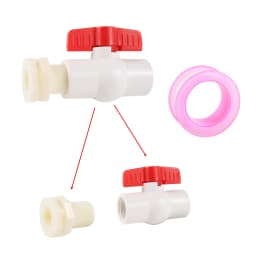 1/2" 3/4" ABS Plastic Water Tank Connector with PVC Ball Valve Fish Tank Aquarium Outlet Bucket Connector Drain Pipe Fitting