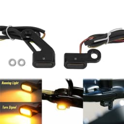 Motorcycle Mini LED Turn Signals Indicators Running Blinker Amber Light With E Mark Handle Grip Lamp For Harley Softail Touring