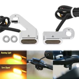Motorcycle Mini LED Turn Signals Indicators Running Blinker Amber Light With E Mark Handle Grip Lamp For Harley Softail Touring