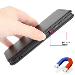 Carbon Fiber Magnetic Flip Cover Case for IPhone 15 14 13 12 Pro Max Mini 11 SE XS XR X Max 6 6S 7 8 Plus Wallet Card Holder