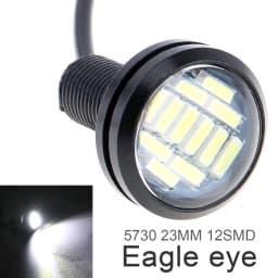 DC 12V 18W Eagle Eye LED 23mm Hawkeye Reverse Backup Light High Power White Car Fog Round DRL Bulb Reverse Parking Signal Lamps
