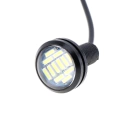 DC 12V 18W Eagle Eye LED 23mm Hawkeye Reverse Backup Light High Power White Car Fog Round DRL Bulb Reverse Parking Signal Lamps