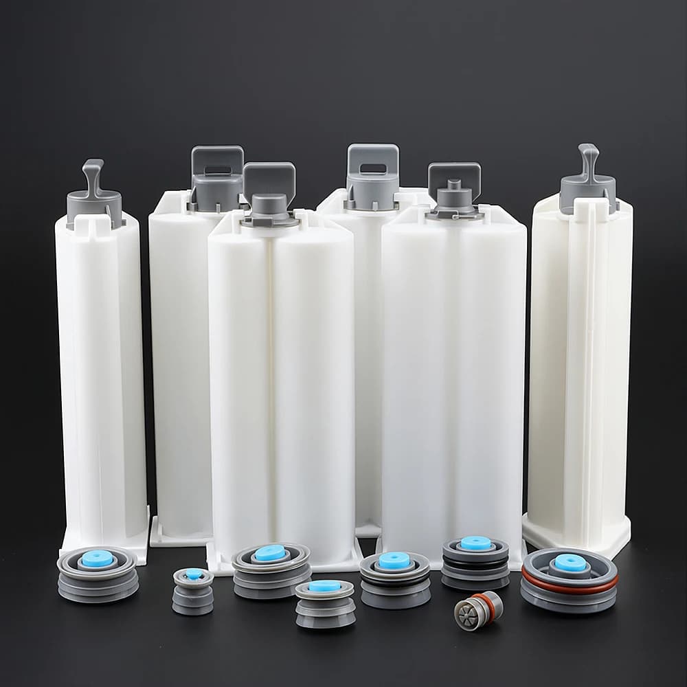 5pcs Epoxy Resin Gun Dual Cartridges Plastic Resin Mixer Dual Cartridges Suitable for 1:1 2:1 10:1 50mlAB Glue Gun